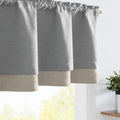 jinchan Gray Linen Textured Valance Curtain Blackout Kitchen Valance for Windows 18 Inch Length Farmhouse Rustic Double Layer Va