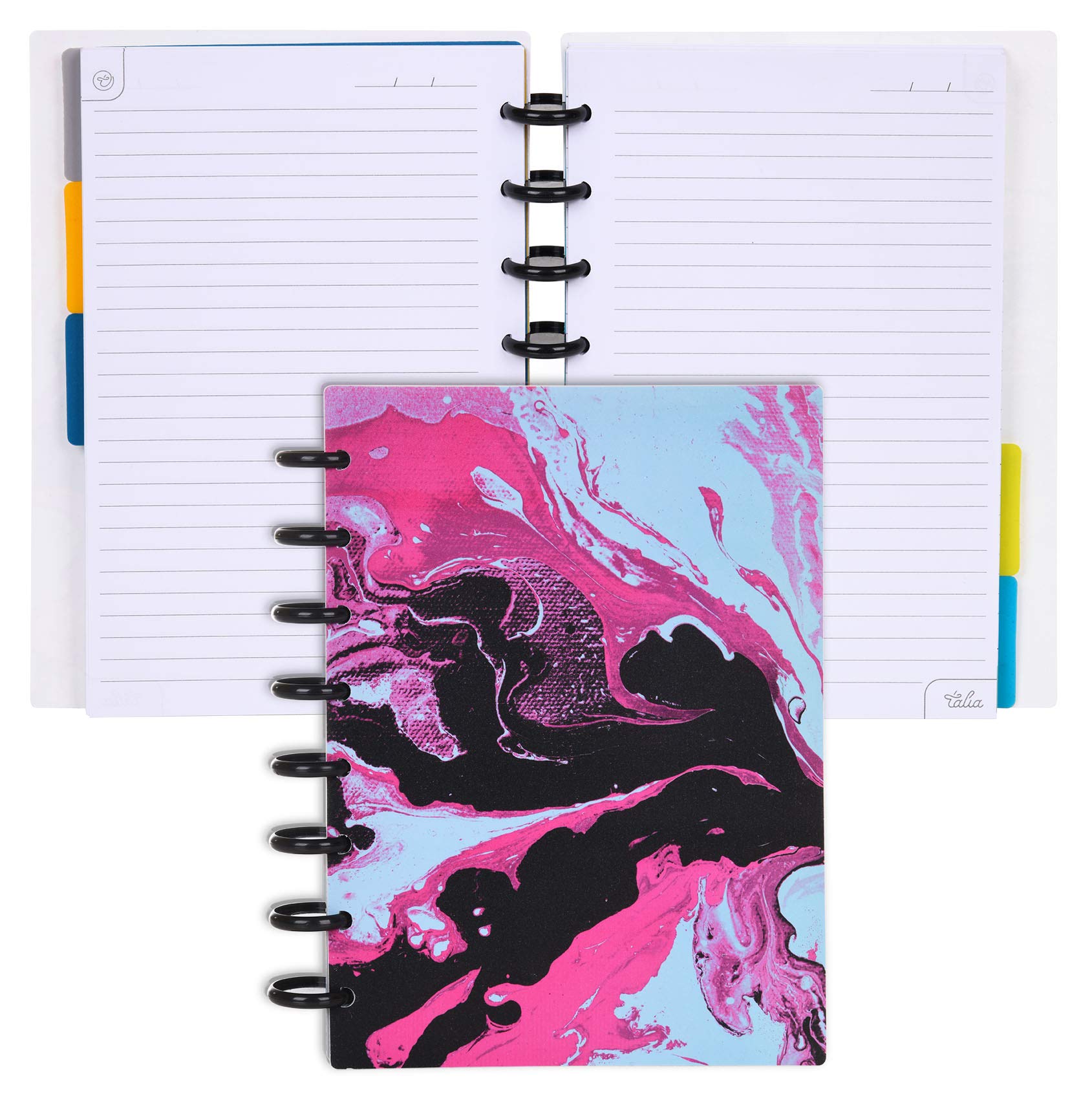 Talia Discbound Notebooks, Planner, Customizable, (Xmarble Flow Taffy, Junior (5.5In X 8.5In))