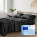 Thread Spread 100% Cotton King Size Sheets Set - 400 Thread Count 4 Pc Cotton Sheets For King Bed, Deep Pocket King Sheet Set For Hot Sleepers, Breathable Sheets King Size, Soft Cooling Sheets (Black)