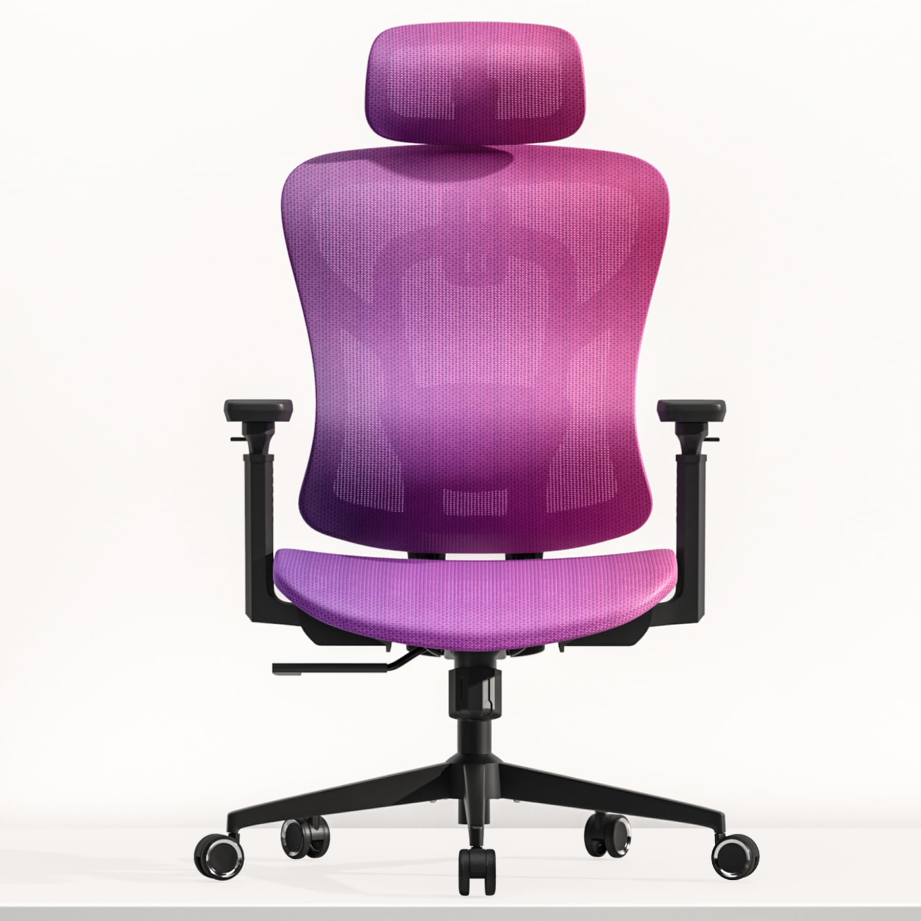 Ergonomic Mesh Office Chair, Gradient Purple Desk Chair with 3D Armrests, Adaptive Thoracic Support, 3D Lumbar Support & Adjusta