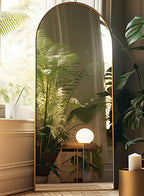 Beverdy Full Length Mirror, Arched Floor Mirror With Stand, 26''X68'' Oversized Floor Mirror, Wall Mirror Full Length Freestandi