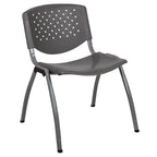 Flash Furniture Hercules Series 880 Lb. Capacity Gray Plastic Stack Chair With Titanium Gray Powder Coated Frame
