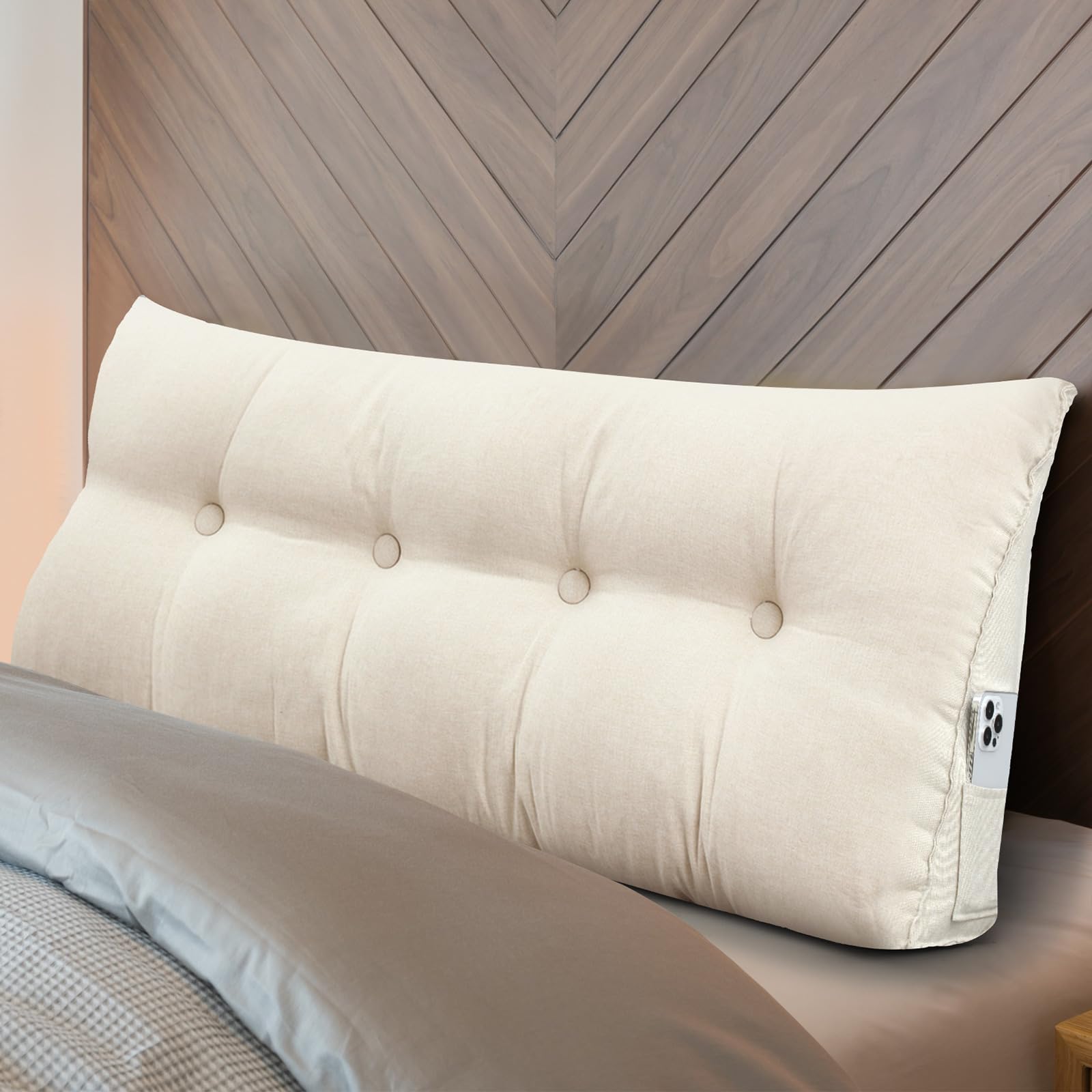 Wenqik Wedge Pillow Triangular Headboard Bed Reading Backrest Back Support Long Pillow With Removable Cover For Dorm Room Suppli