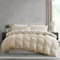Nestl Beige Cream Duvet Cover Queen Size - Soft Prewashed Queen Duvet Cover Set, 3 Piece, With Zipper Closure, 1 Duvet Cover 90X90 Inches And 2 Pillow Shams - No Comforter