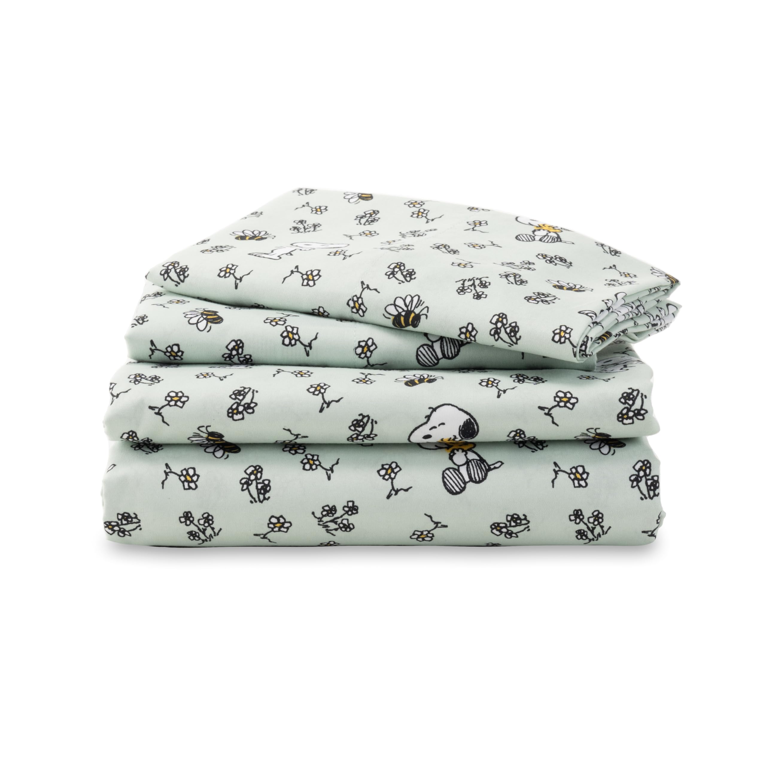 Berkshire Blanket Peanuts Kids Sheet Set Full Size - 4 Pieces,Cute Character Snoopy Printed Soft Microfiber Bed Sheets,Mini Snoo