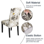 Jqinhome Chair Covers For Dining Room Set Of 6, High Stretch Removable Washable Parsons Chair Slipcover For Home Party Hotel Wedding Ceremony (Flower,6Pcs)