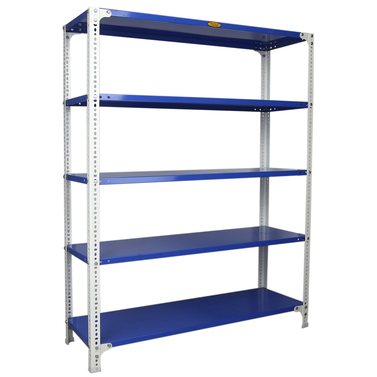 Milnil Prime Crc Sheet 5 Shelf Multipurpose Slotted Angle Rack, 60 X 47 X 15 Inch, 20 Gauge [(Bluewhite) Powder Coating] 14 Ga