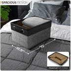 Sorbus Fabric Storage Cubes 15 Inch- Big Sturdy Collapsible Canvas Storage Bins With Dual Handles- Foldable Closet Cubes- Decorative Storage Baskets For Shelves | Home & Office Use- 3 Pack| Grey/Tan
