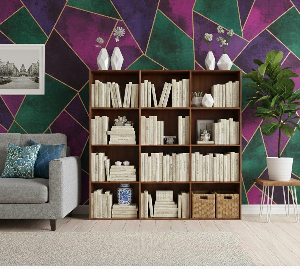 Ankit Crafts Wooden Bookcase Shelving Display Storage Shelf Brown 4, 4, 4 Tier