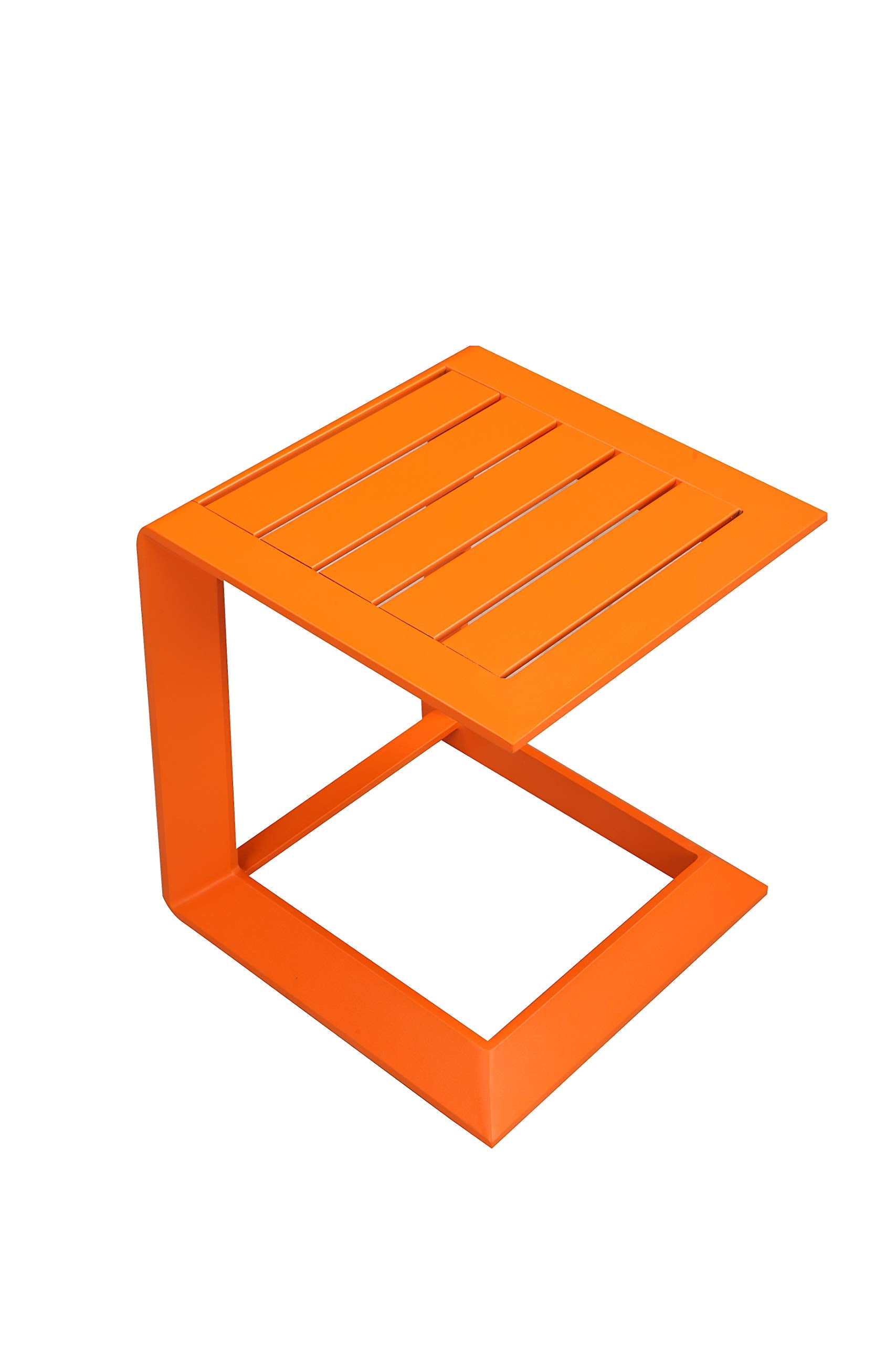 Pangea Home Leaf St Orng Side Table, Orange
