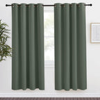 Nicetown Blackout Curtain For Living Room 78 Inch Long, 1 Panel, Dark Mallard, W55 X L78, Grommet Thermal Insulated Room Darkening Sound Proof Curtain For Bedroom/Kids Room