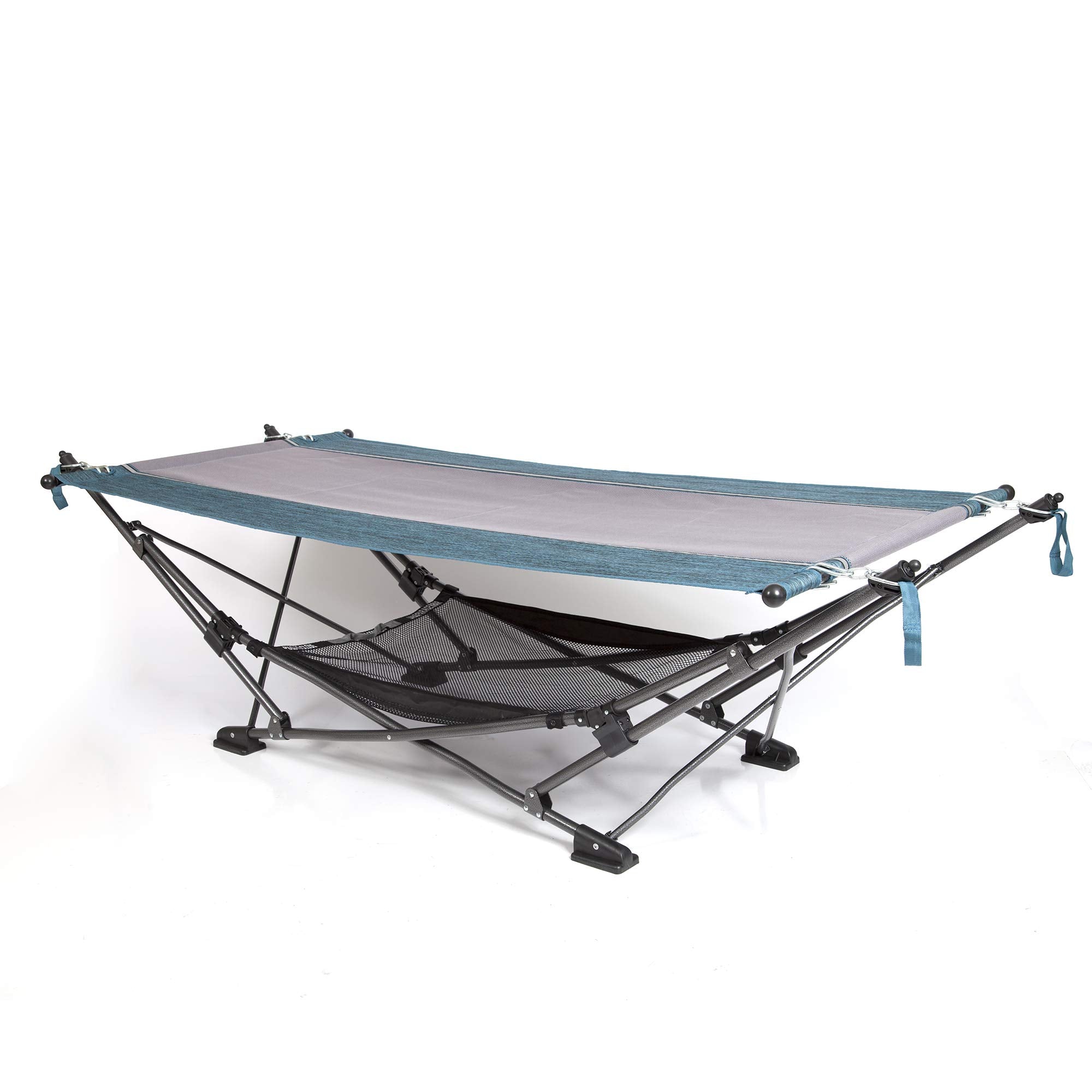 MacSports Collapsible Hammock with Removable Canopy, Steel Frame, Teal, Freestanding
