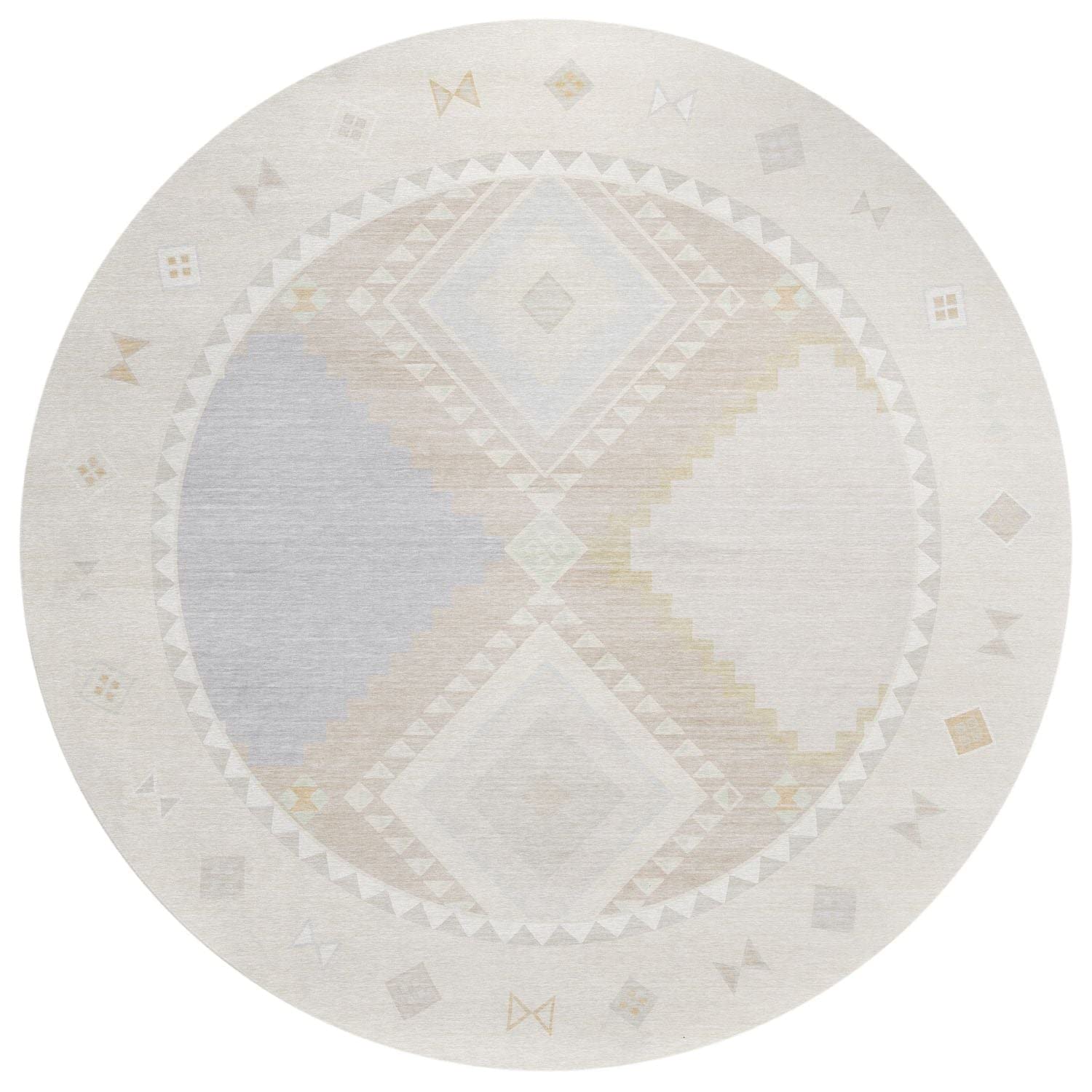 Phoenix Ph2 Ivory Southwestern Rug Round 8' X 8'