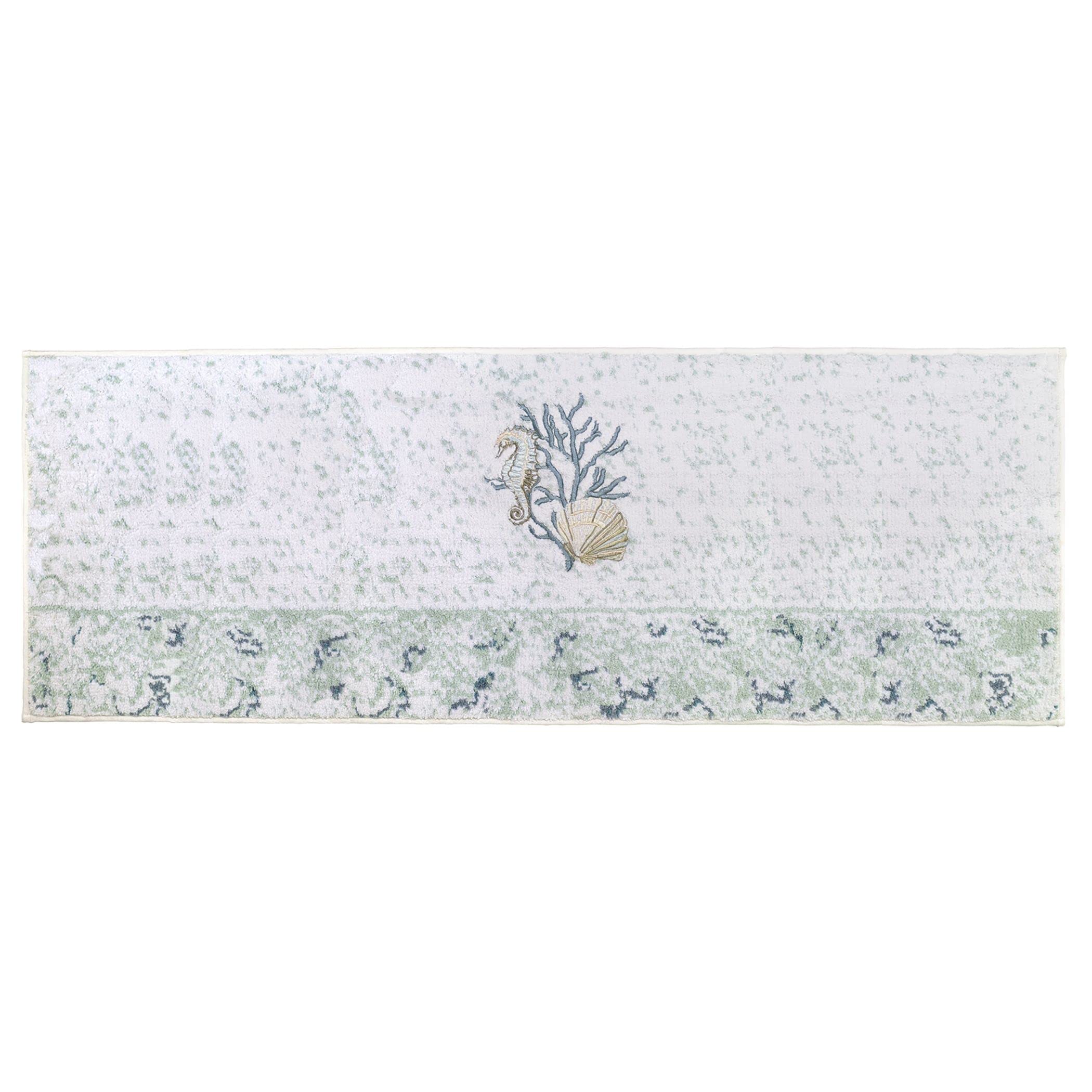 Avanti Linens - Bath Mat, Cotton Bathroom Rug, Oceanscape Inspired Home Decor (Coastal Terrazo Collection, 24 x 60)
