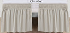 Biscaynebay Wrap Around Bed Skirts For King & Cal King Beds 16' Drop, Camel Grey Adjustable Elastic Dust Ruffles Easy Fit Wrinkle Resistant Silky Luxurious Fabric Machine Washable