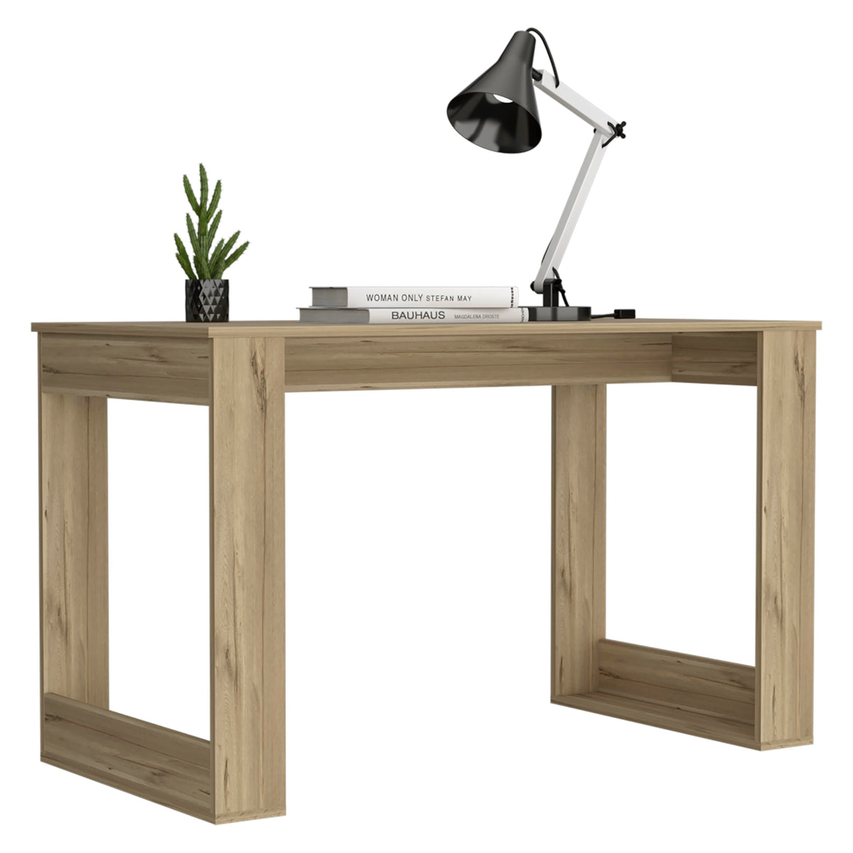 Melb Writing Desk 28.7"H x 47.2"W - Light Oak, Ample Workstation, Sturdy Legs, Compact Design for Home Office