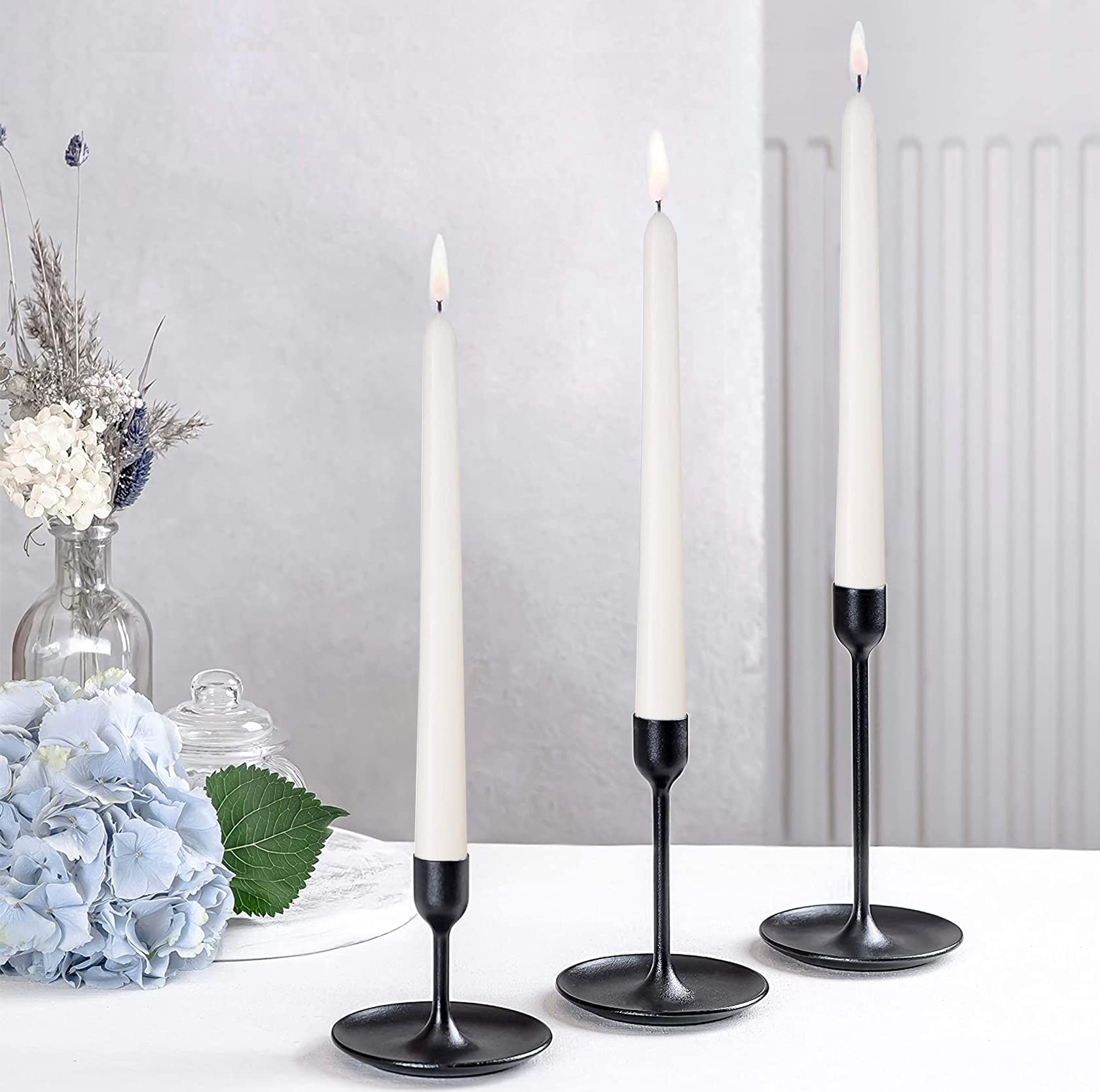 10 Inch White Taper Candles-Set Of 4 Tapered Candle, Tall Candlesticks,Home Dinner Candle, Party, Wedding, Halloween, Christmas