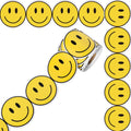 Whaline 65.6Ft Back To School Bulletin Board Border Smiling Face Trim Border Non-Stick Yellow Paper Border Roll For Teachers' Da