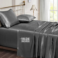 Vonty Satin Sheets Extra Deep Pocket California King Sheet Set - Cooling & Silky Satin Cal King Sheet with 18-24 Inch Deep Pocke