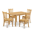 East West Furniture NOGR5-OAK-W 5 Piece Dining Set Includes a Rectangle Dining Table with Butterfly Leaf and 4 Kitchen Chairs, 32x54 Inch, Oak