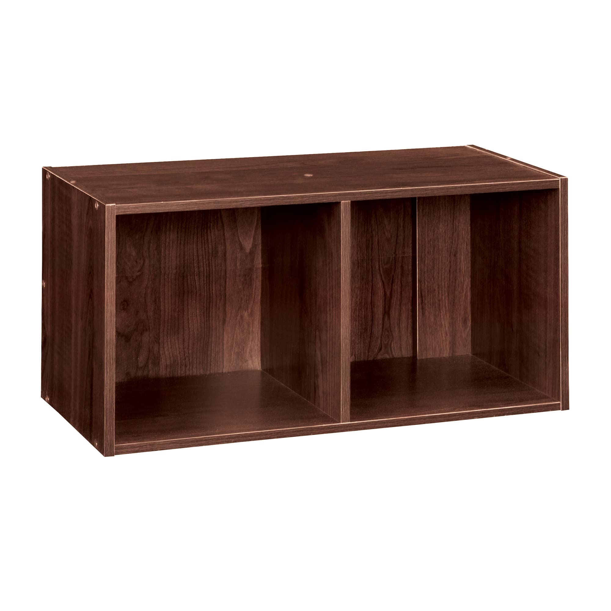 ClosetMaid Cubeicals 2 Cube Storage Shelf Organizer Bookshelf, Stackable or Hanging Wall Mount, Easy Assembly, Dark Cherry Wood 
