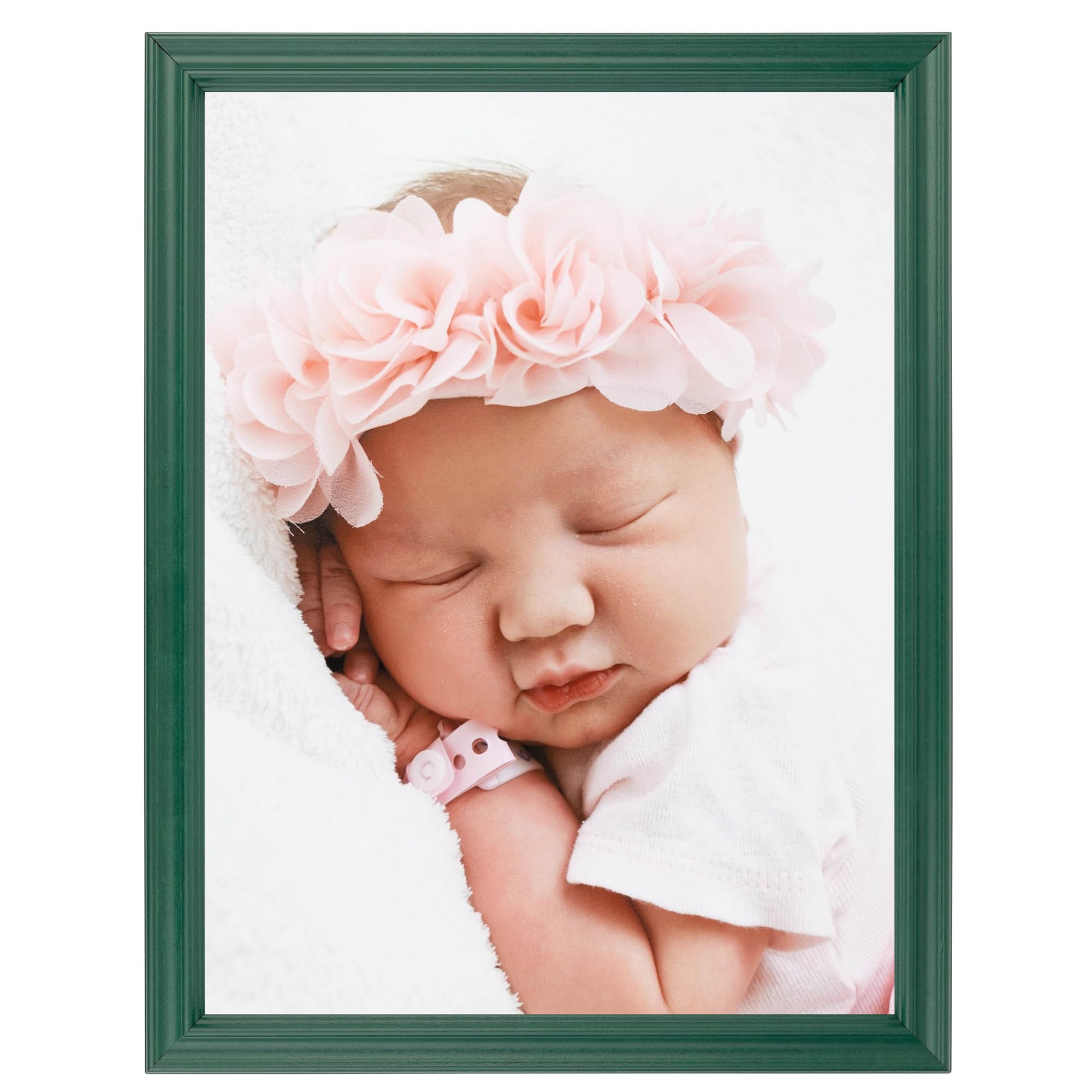 ArtToFrames 18x24 Inch Green Picture Frame, This 1.00 Inch Custom Wood Poster Frame is Green - Comes with Foam Backing 3/16 inch