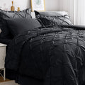 Jollyvogue King Size Comforter Set 7 Pieces, Black Bed In A Bag Comforter Set For Bedroom, Beddding Sets With Comforter, Sheets,