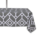 Lushvida Moroccan Outdoor Tablecloth With Umbrella Hole And Zipper, 60 X 102 Inch Grey, Rectangle Waterproof Wrinkle Free Table