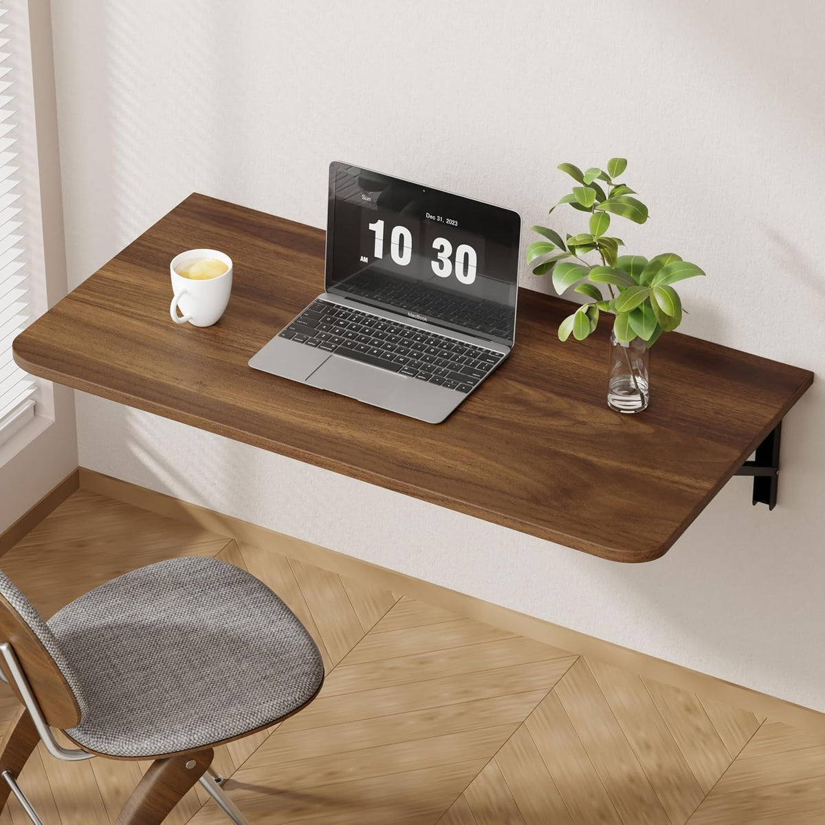 Wall Mounted Folding Study Table | Space Saving Foldable Laptop Desk For Home & Office | Sheesham Wood Wall Mount Table (80 * 50