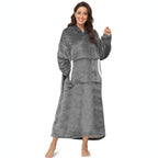 Sendowtek Wearable Blanket For Women Men Long Sherpa Hoodie With Giant Pocket Cosy Onesize Hoodie Blanket Fit For Adult Teens (G