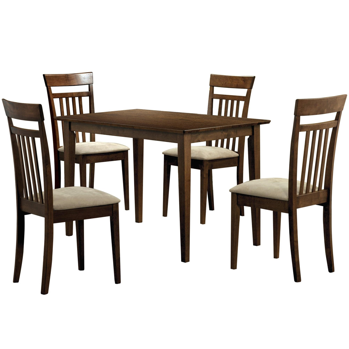Monarch Specialties I 5 Piece Walnut Dining Set, Brown