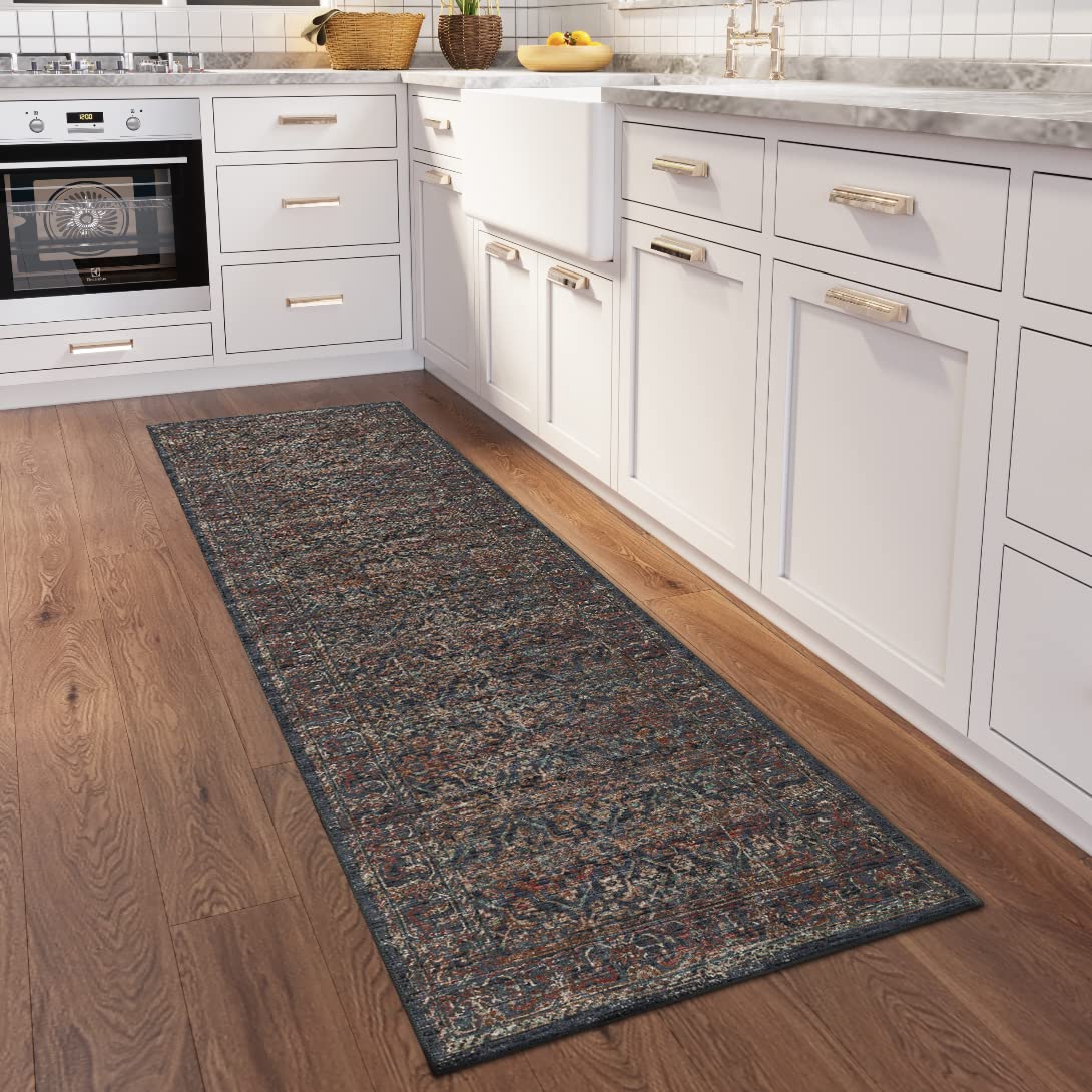 Dalyn Rugs Jericho Jc10 Midnight 2'6" X 10' Rectangle Soft Runner Rug, Easy Clean, Non Shedding, Bedroom, Entry, Living Room, Dining Room, Kitchen Rug