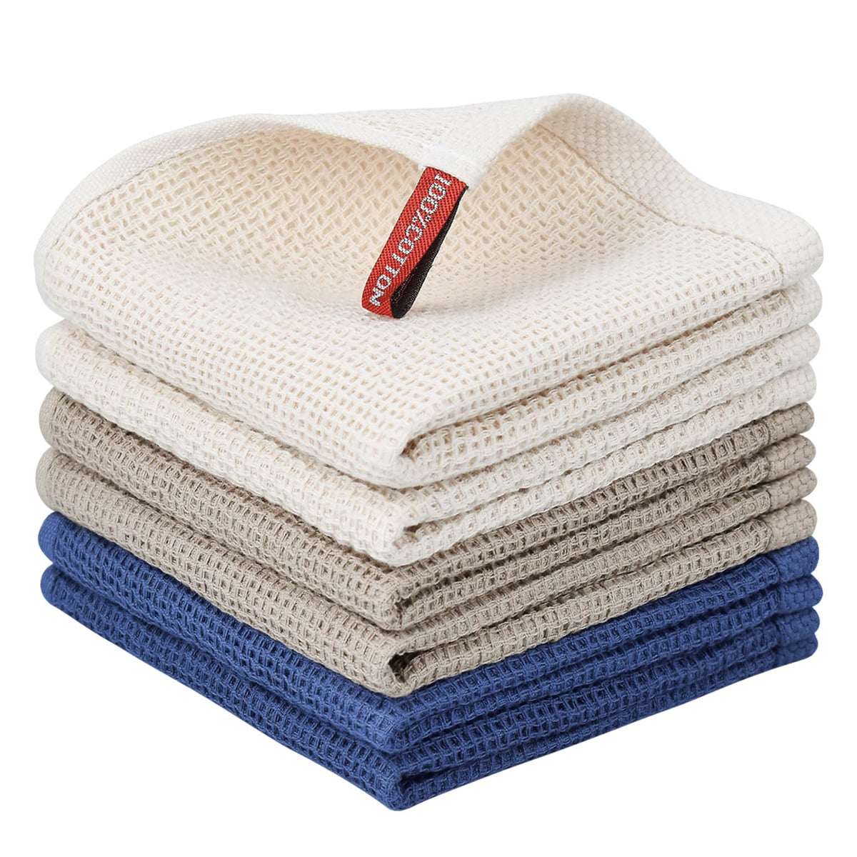 Nialnant 100% Cotton Kitchen Dish Towels,Waffle Weave Dish Cloths For Washing Dishes,Soft Absorbent Dish Rags,Quick Drying Clean