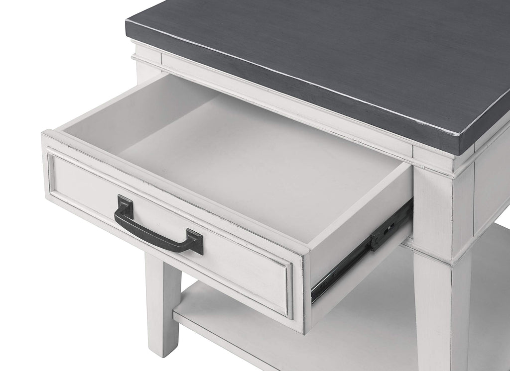 Martin Svensson Home Del Mar End Table, Antique White And Grey