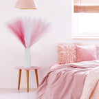 Septcat 30 Pcs Pampas Grass Pink White Decor 21.7'' Fluffy Faux Short Pampas Grass Artificial Small Pompas Grass Flower Vase Fil