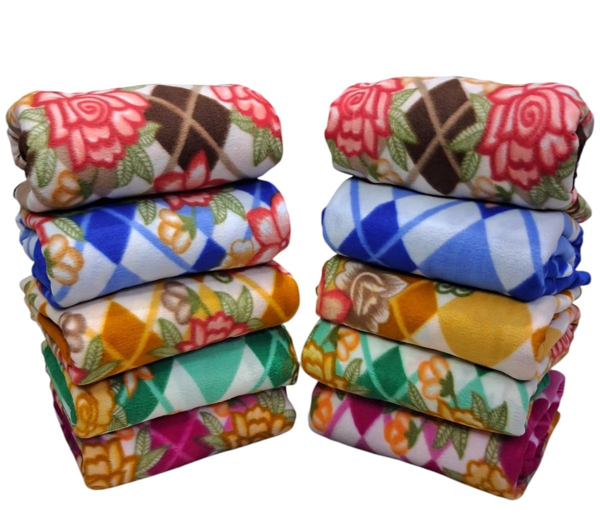 MAMRAJ 500 TC Stylish Polar Fleece Single Bed AC Fleece Wool Blanket  58x88 Inch || Skin Friendly || Multicolour || (Set of 2)