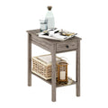 Furinno Classic Rectangular Side Table With Drawer, Rustic Oak, 1Pack Rectangle