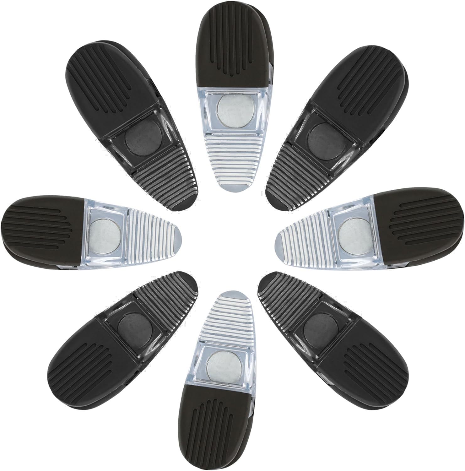 Vip Home Essentials -Thick Plastic Clips With Neodymium Magnet - 3-1/4' Length - Durable Versatile All-Purpose (Clear Smoke)