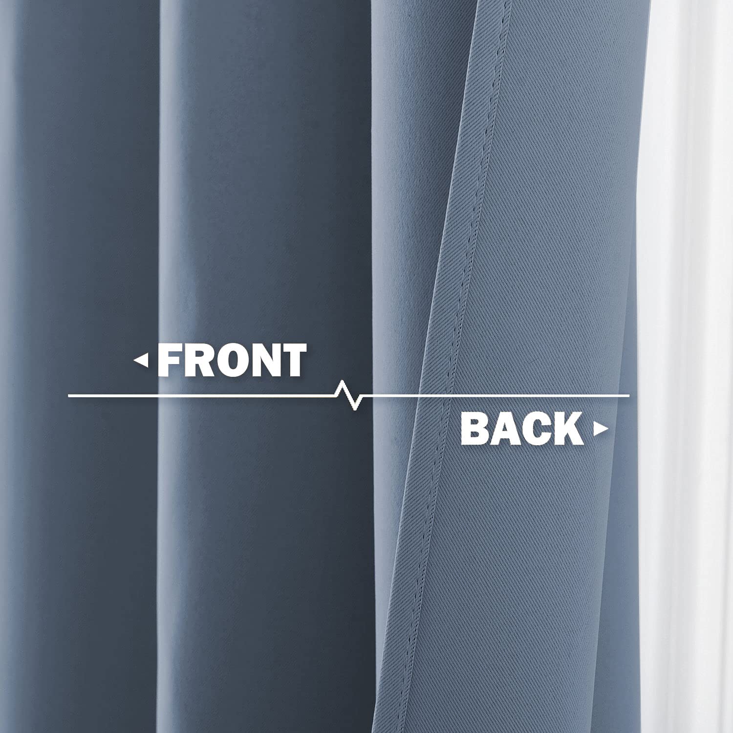 Nicetown Room Darkening Curtains 30 Inch Long, Kitchen Curtain Drapes Over Sink Thermal Insulated Grommet Short Curtains For Nursery, Privacy Protect Draperies, W34 X L30 Inch, Stone Blue, 2 Pieces
