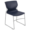 Flash Furniture Hercules Series 661 Lb. Capacity Navy Full Back Stack Chair With Gray Powder Coated Frame