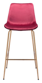 Zuo Tony Barstool Red & Gold