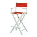 Casual Home Directors Chair ,White Frame/Red Canvas,30 - Bar Height