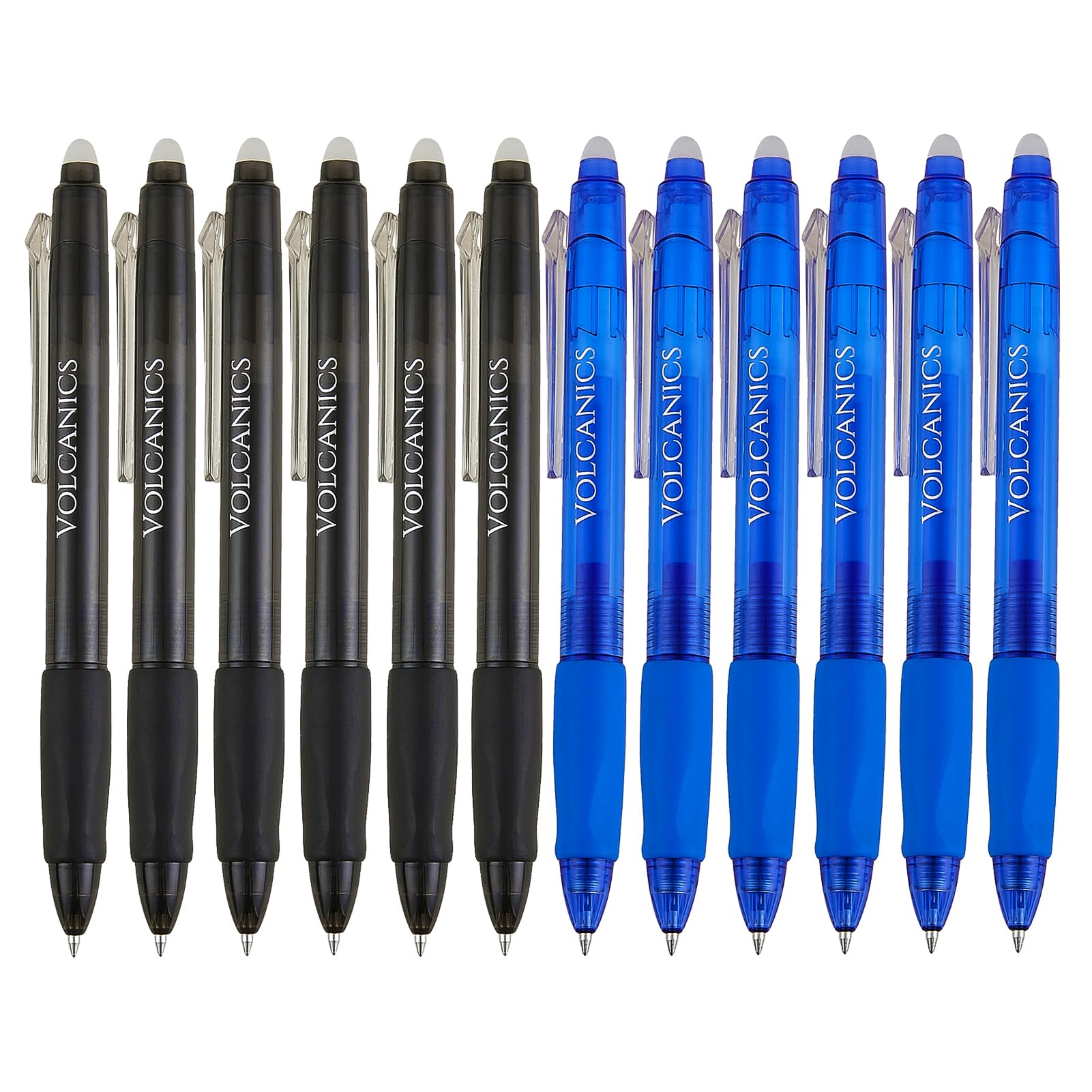 Volcanics Erasable Gel Pens Retractable Clicker Gel Erasable Pens With Eraser,0.7Mm Fine Tip For Rocket Book, School, Home And O