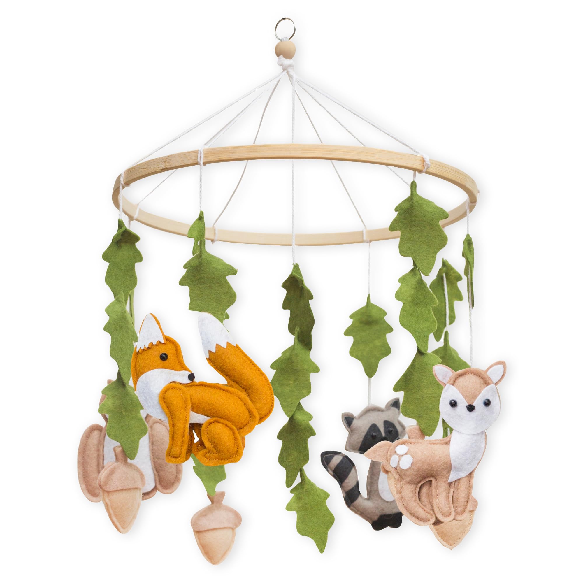 First Landings Woodland Baby Mobile for Crib - Baby Nursery Mobiles - Woodland Nursery Decor Theme - Gender Neutral Baby Stuff -