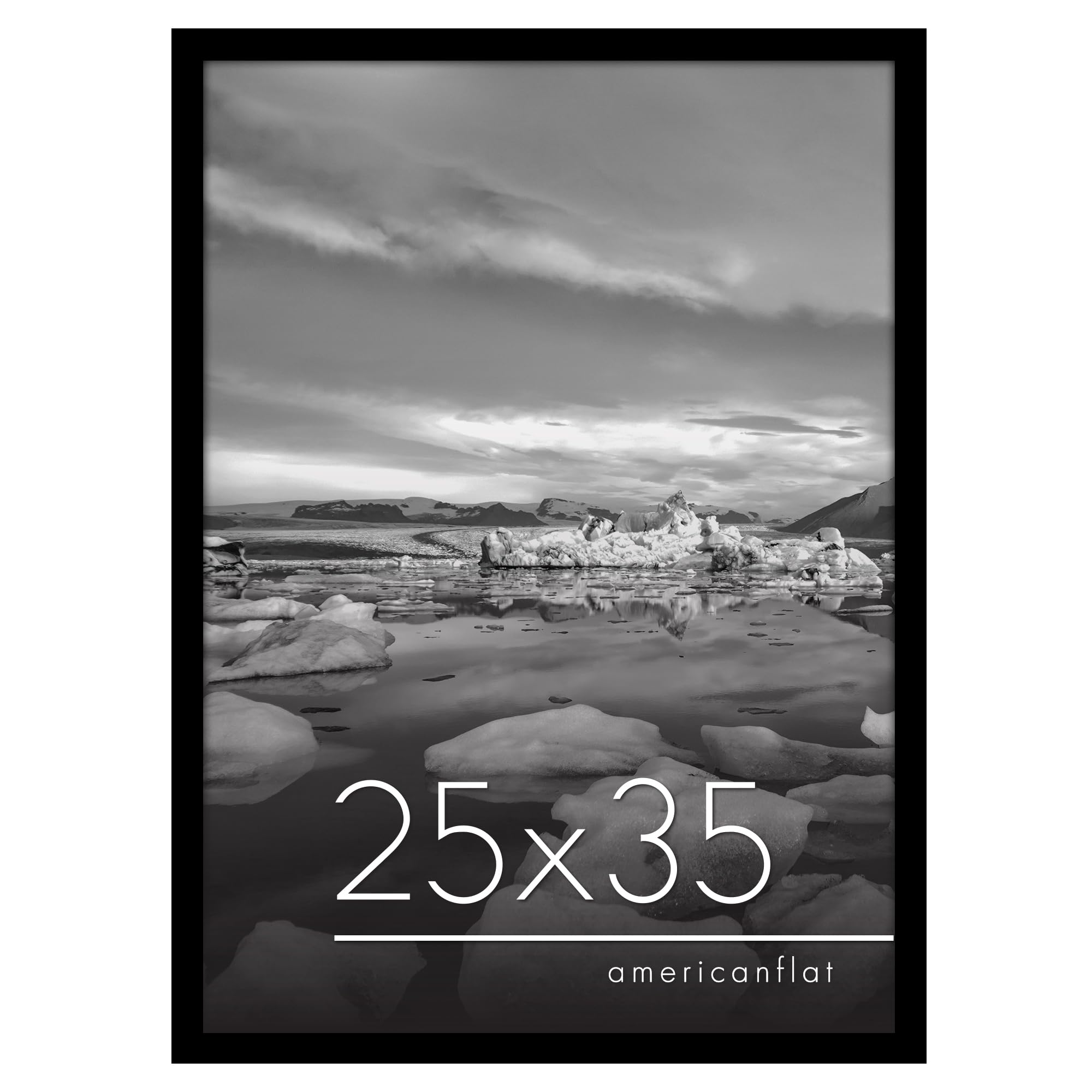 Americanflat 25x35 Poster Frame with Polished Plexiglass - Epic Collection - Gallery Wall Frames with Engineered Wood - Wide Pho