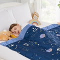 HOSUKKO Weighted Blanket - 3 lbs Cooling Navy Starry Sky Heavy Blanket - Small Size Breathable Blanket for Hot Sleepers(36 * 48 