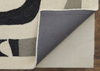HomeRoots 514417 9 x 12 ft. Ivory Gray & Black Wool Abstract Hand Tufted Handmade Rectangle Area Rug