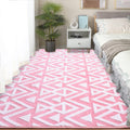 Ompaa Ultra Soft Shaggy Rugs Memory Foam Bedroom Carpet, Pink 3 x 5 Feet, Plush Geometric Textured Area Rugs for Living Room Cou