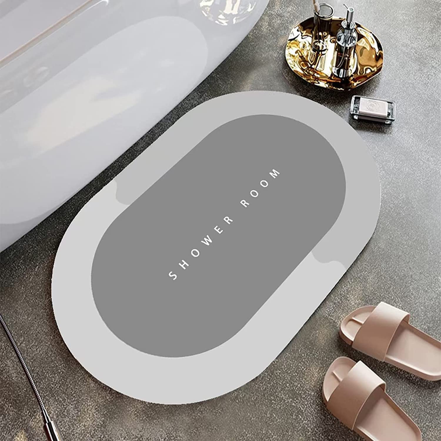 FYCAN Modern Minimalist Bathroom mats Rapid Water Absorbent Toilet Bedroom Carpet NonSlip Floor mats Shower Room Logo mat Foot 