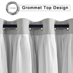 Hiasan Blackout Curtains With White Sheer Overlay, Mix & Match Double Layer Thermal Insulated Room Darkening Curtains For Bedroo